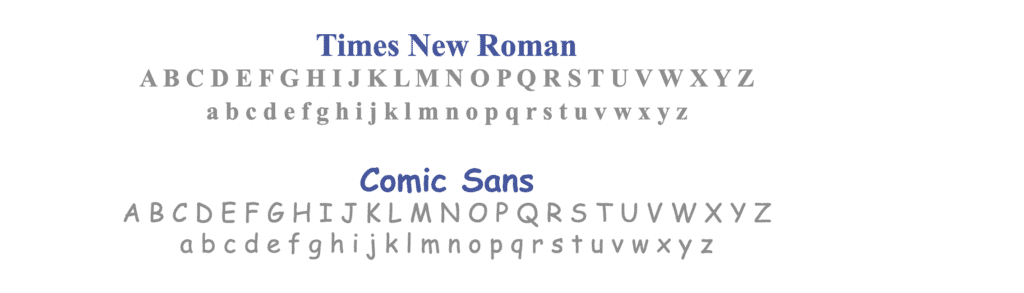 Times New Roman vs Comic Sans