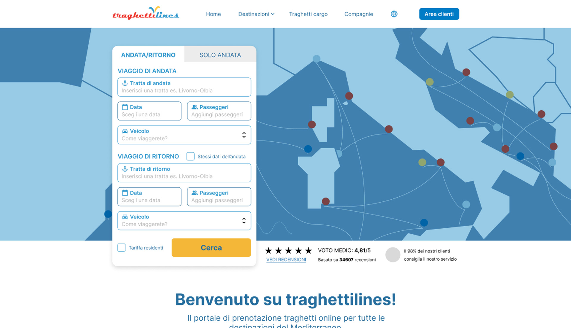 TraghettiLines Un nuovo sito web è andato in porto