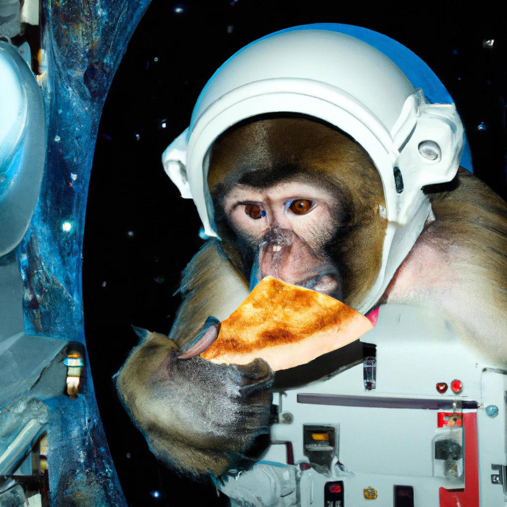 Scimmia Astronauta Che Mangia Pizza Generata Con Dall E Midable Magazine