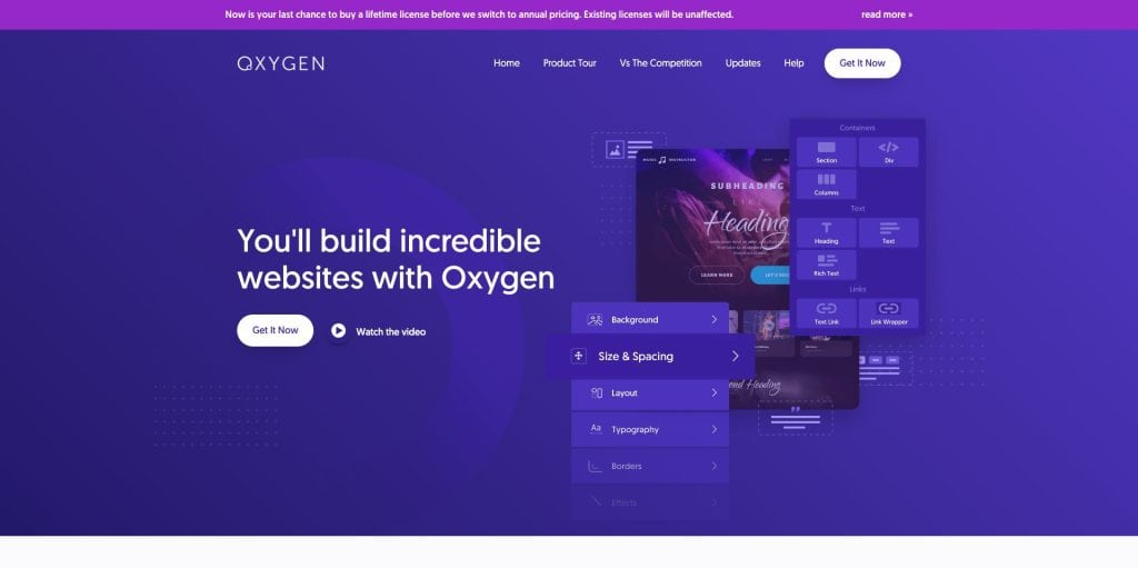 Screenshot Oxygen WordPress Page Builder